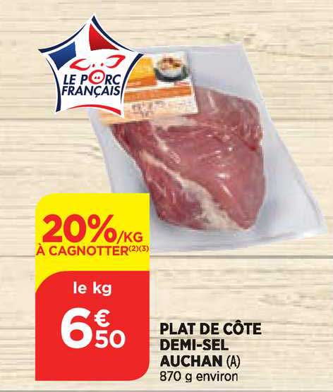 plat de côte demi-sel auchan