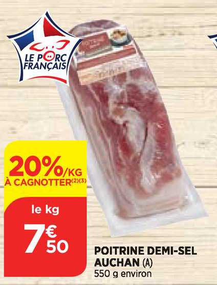 poitrine demi-sel auchan