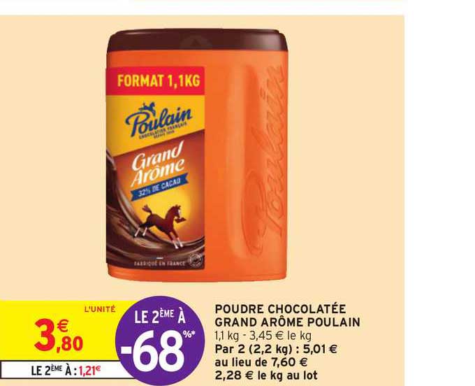 poudre chocolatée grand arôme poulain