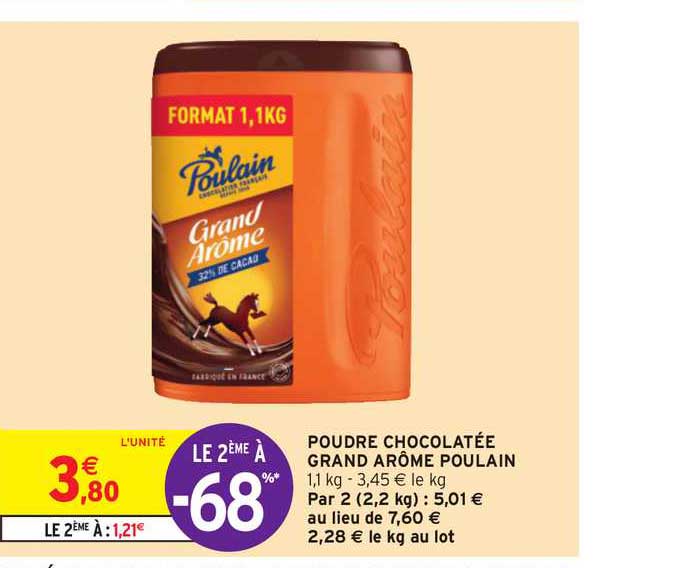 poudre chocolatée grand arôme poulain