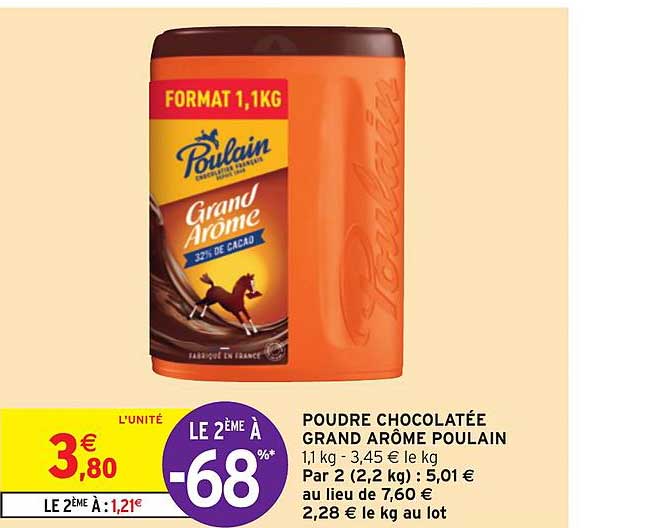 poudre chocolatée grand arôme poulain