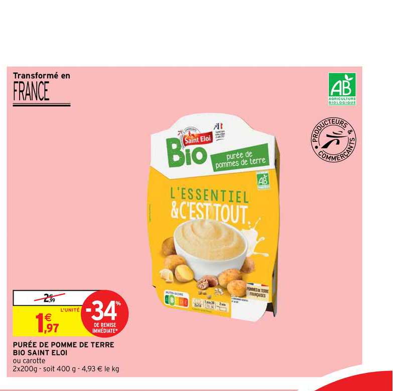 Purée De Pomme De Terre Bio Saint éloi