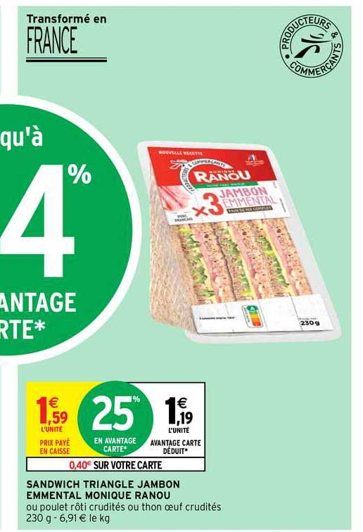 sandwich triangle jambon emmental monique ranou