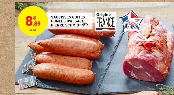 saucisses cuites fumées d'alsace pierre schmidt