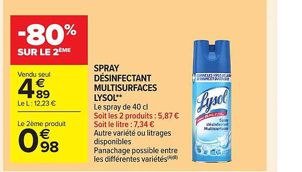 spray désinfectant multisurfaces lysol