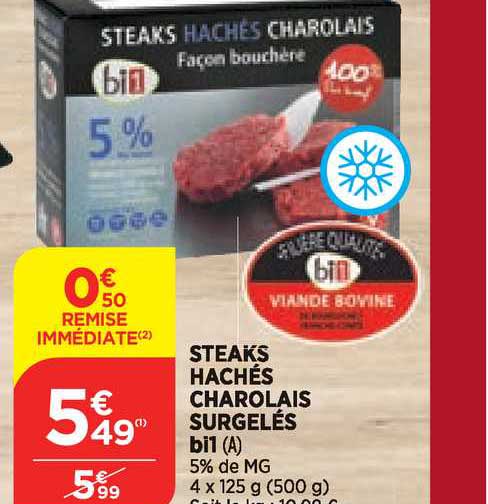 Steaks Hachés Charolais Surgelés Bi1