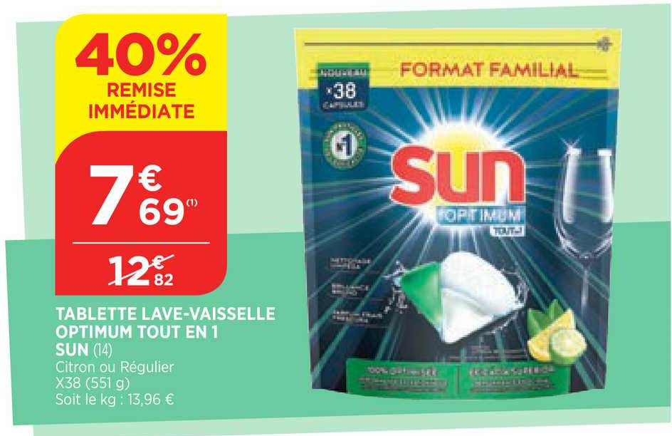 tablette lave-vaisselle optimum tout en 1 sun