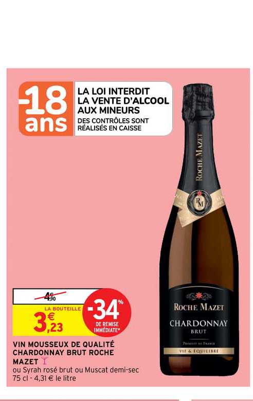 vin mousseux de qualité chardonnay brut roche mazet