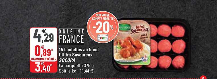 15 Boulettes Au Bœuf L'ultra Savoureux Socopa