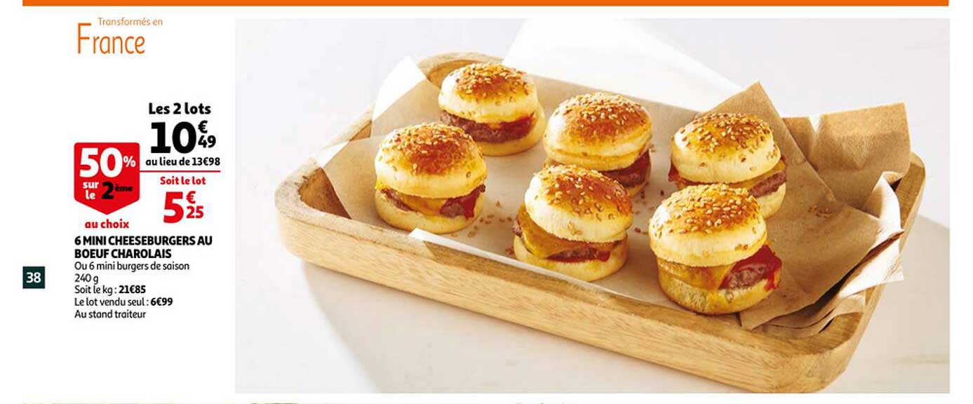 6 Mini Cheeseburgers Au Bœuf Charolais