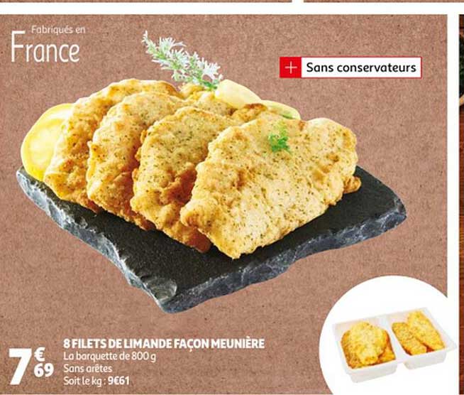 8 filets de limande façon meunière