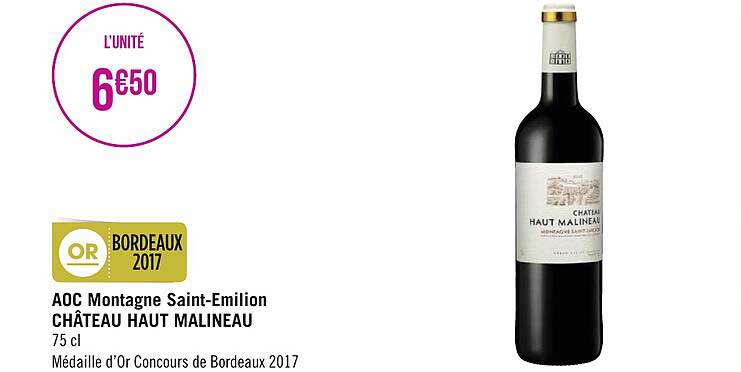 Aoc Montagne Saint-émilion Château Haut Malineau