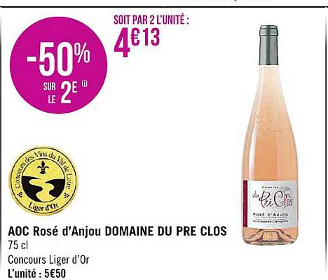 aoc rosé d'anjou domaine du pré clos