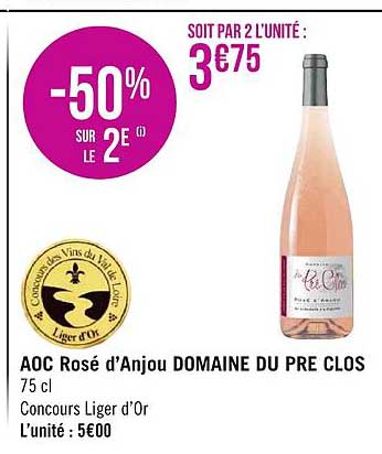 aoc rosé d'anjou domaine du pré clos