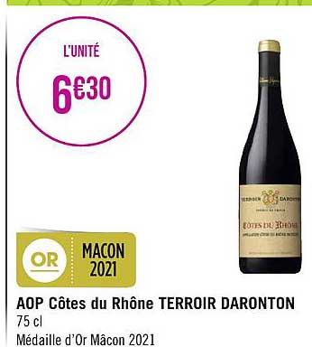 Aop Côtes Du Rhône Terroir Daronton