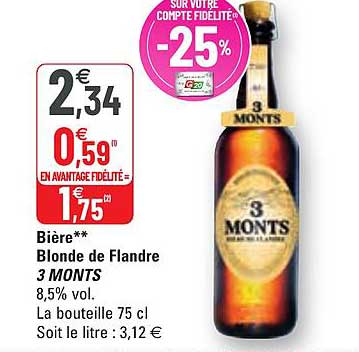 bière blonde de flandre 3 monts