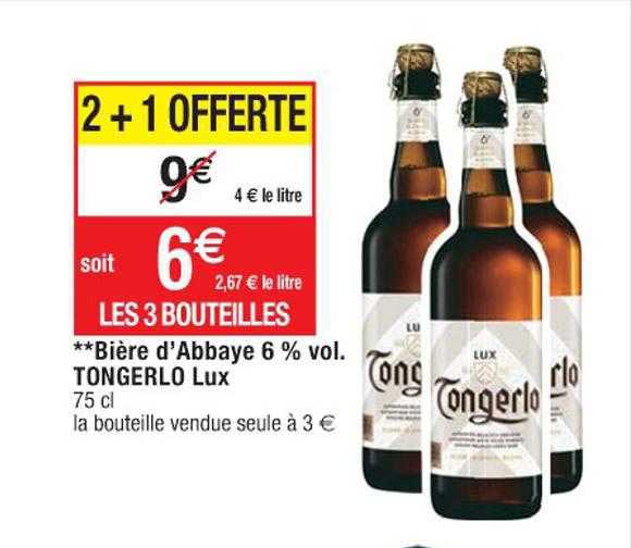 bière d'abbaye 6% vol. tongerlo lux
