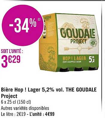 bière hop ! lager 5,2% the goudale project