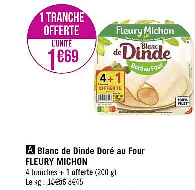 blanc de dinde doré au four fleury michon