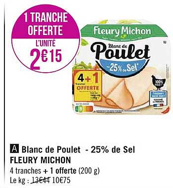 blanc de poulet -25% de sel fleury michon