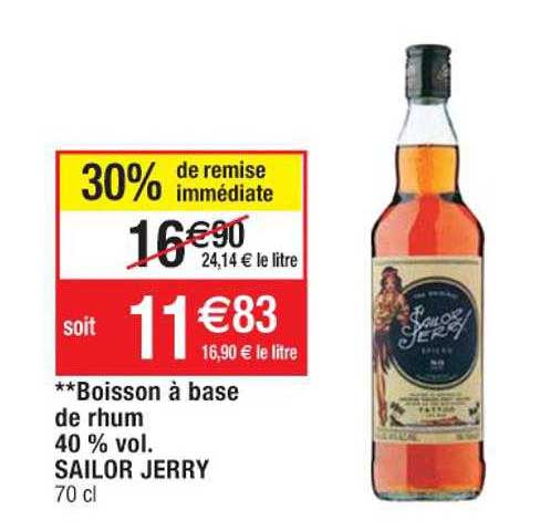 boisson à base de rhum 40% vol. sailor jerry