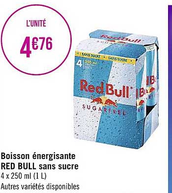 boisson énergisante red bull sans sucre