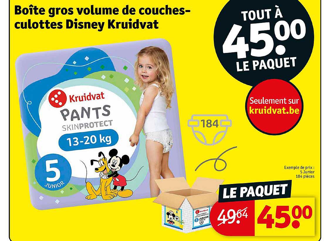 boîte gros volume de couches-culottes disney kruidvat