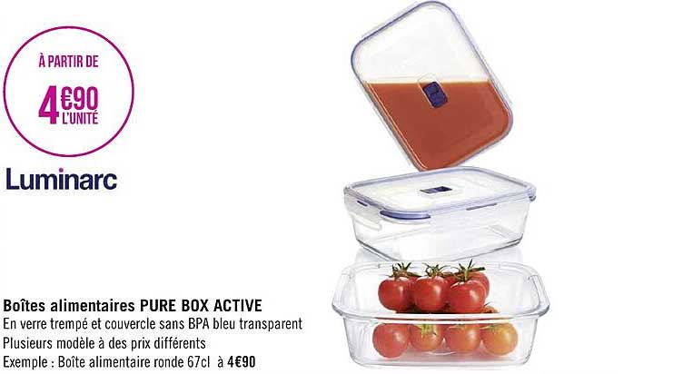 boîtes alimentaires pure box active luminarc