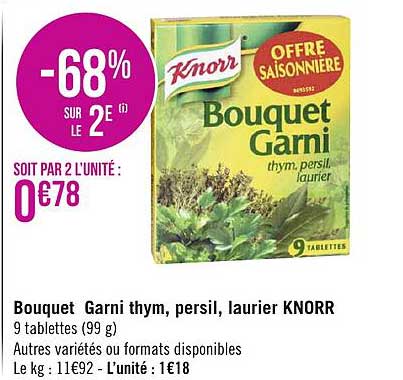 Bouquet Garni Thym, Persil, Laurier Knorr