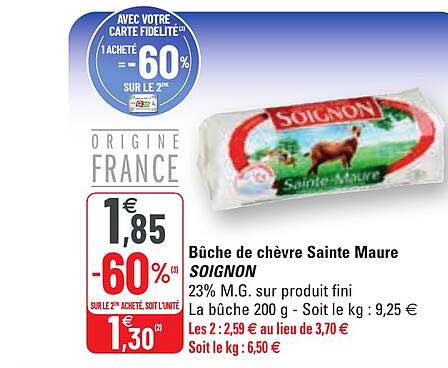bûche de chèvre sainte maure soignon