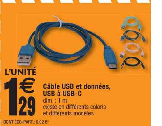 câble usb et données, usb à usb-c