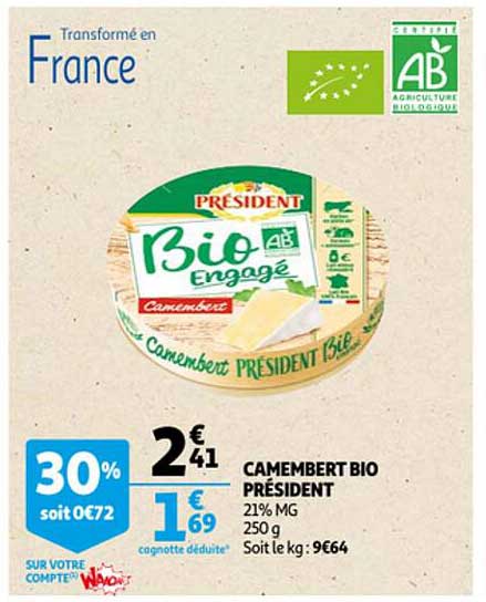 Camembert Bio Président