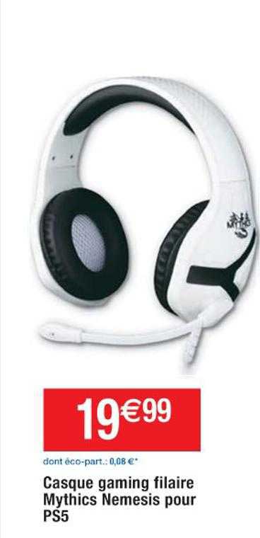 casque gaming filaire mythics nemesis pour ps5