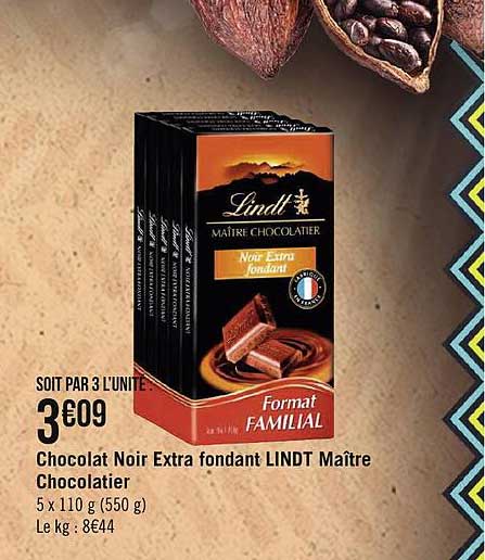 chocolat noir extra fondant lindt maître chocolatier