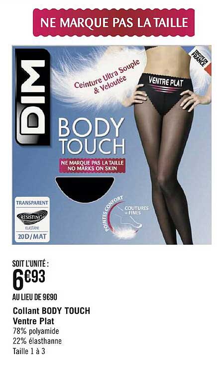 collant body touch ventre plat