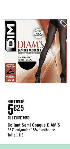 collant semi opaque diam's