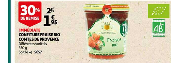 confiture fraise bio comtes de provence