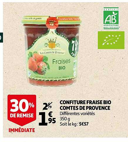 confiture fraise bio comtes de provence