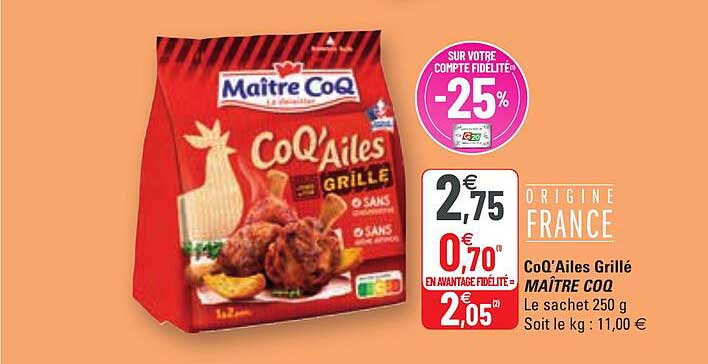 coQ'Ailes grillé maître coq