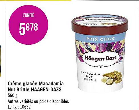 crème glacée macadamia nut brittle häagen-dazs