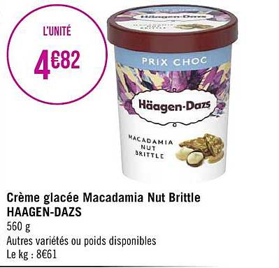crème glacée macadamia nut brittle häagen-dazs