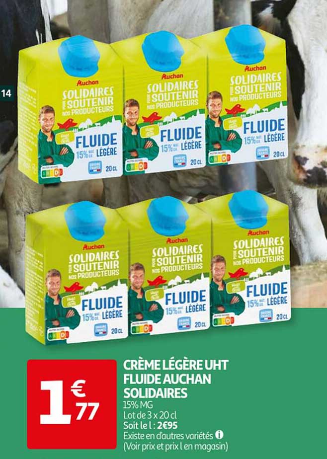 crème légère uht fluide auchan solidaires
