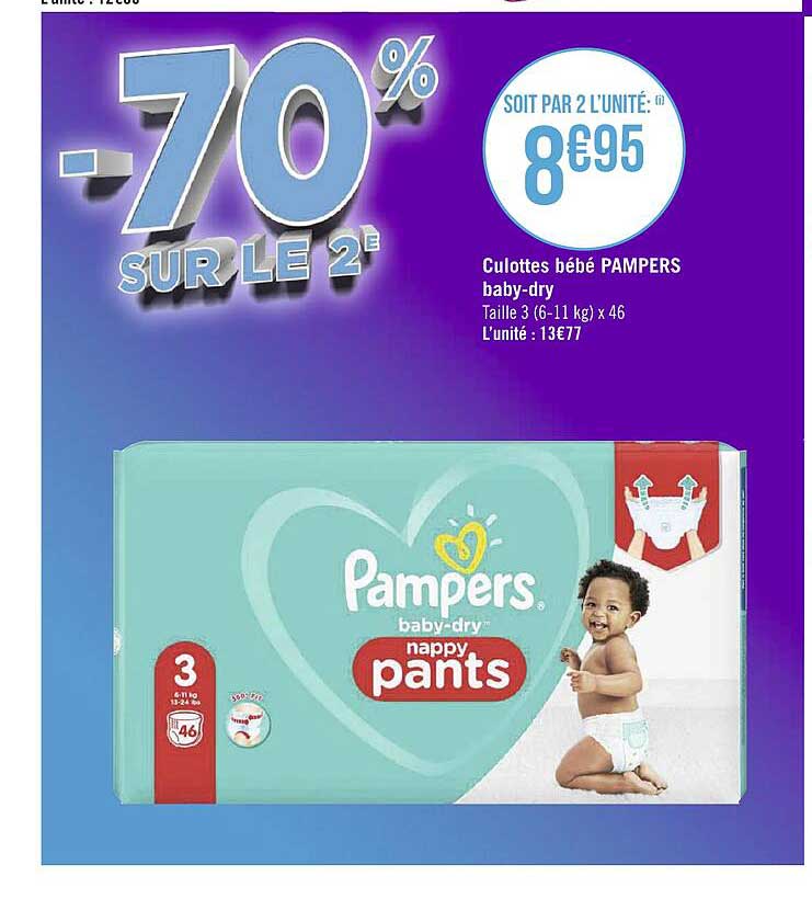 culottes bébé pampers baby-dry