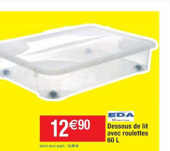 Dessous De Lit Avec Roulettes 60 L Eda