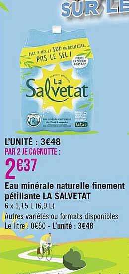 eau minérale naturelle finement pétillante la salvetat