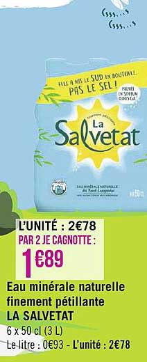 eau minérale naturelle finement pétillante la salvetat