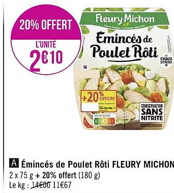 émincés de poulet rôti fleury michon