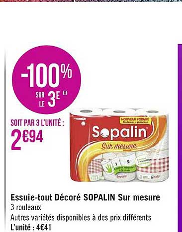 essuie-tout décoré sopalin sur mesure