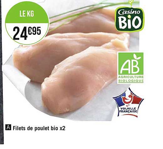 Filets De Poulet Bio X2