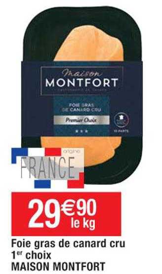 foie gras de canard cru 1er choix maison montfort